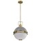 Nuvo Everton 2-Light Pendant 14 in. Matte Gray and Brass Etched Opal Glass 60/7877 - alternate 1